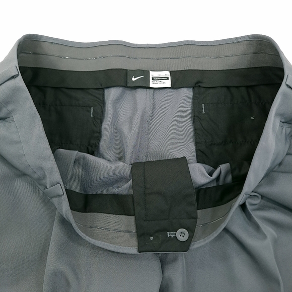 NIKE Men's Big & Tall Dri-FIT Pants Gray Pleated Rubber Grip - Size 44 Unhemmed - Picture 6 of 9